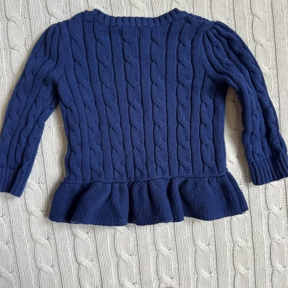 Polo Ralph Lauren Baby Girls Cable Knit Sweater 18 Mo EUC Long Sleeve Top Chic - Picture 6 of 7